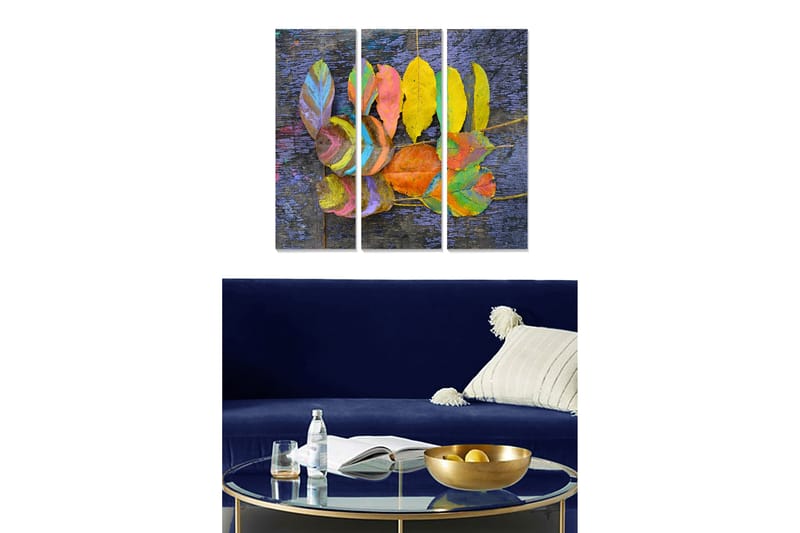 Dekorativ MDF-målning 3-Delar 20x50 cm - Flerfärgad - Inredning - Tavlor & konst - Canvastavlor