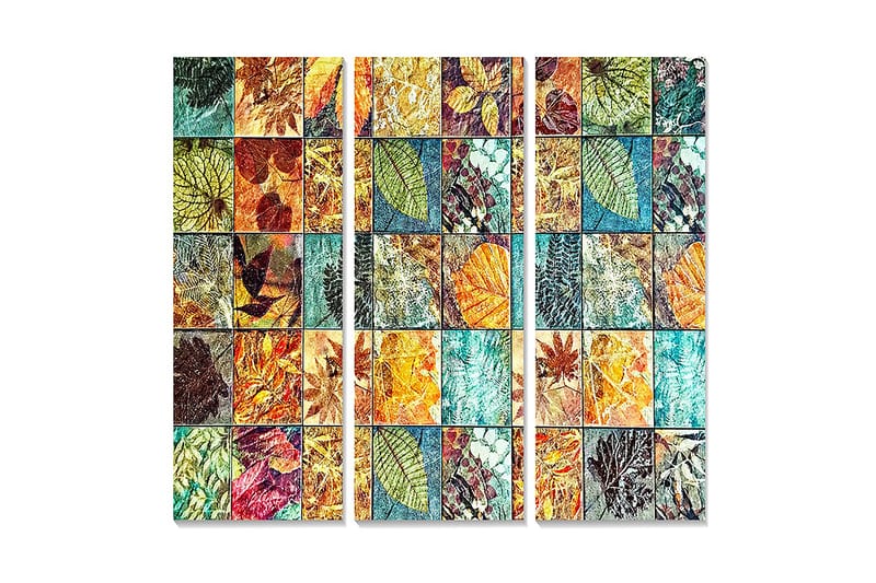 Dekorativ MDF-målning 3-Delar 20x50 cm - Flerfärgad - Inredning - Tavlor & konst - Canvastavlor