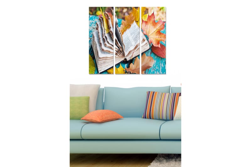 Dekorativ MDF-målning 3-Delar 20x50 cm - Flerfärgad - Inredning - Tavlor & konst - Canvastavlor