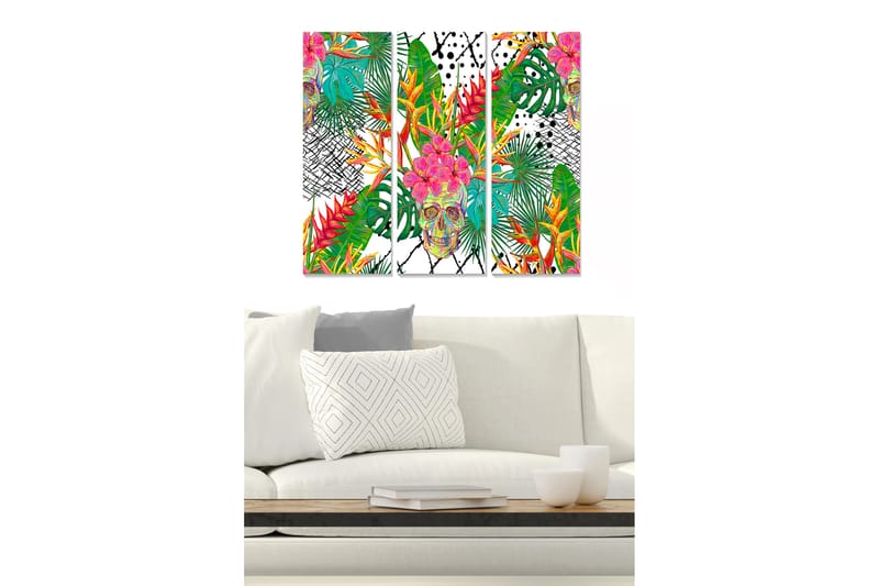 Dekorativ MDF-målning 3-Delar 20x50 cm - Flerfärgad - Inredning - Tavlor & konst - Canvastavlor