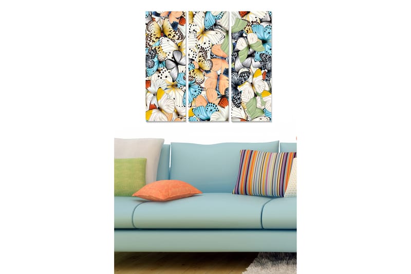 Dekorativ MDF-målning 3-Delar 20x50 cm - Flerfärgad - Inredning - Tavlor & konst - Canvastavlor