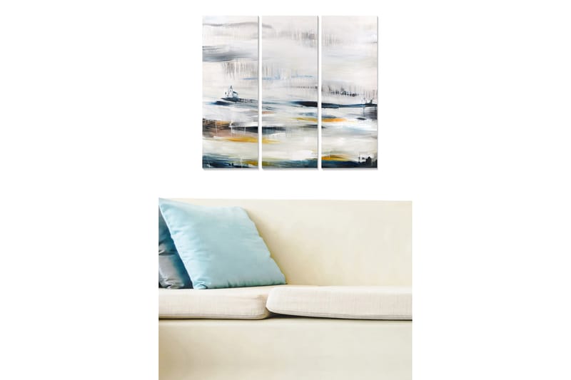 Dekorativ MDF-målning 3-Delar 20x50 cm - Flerfärgad - Inredning - Tavlor & konst - Canvastavlor
