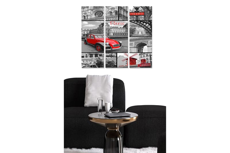 Dekorativ MDF-målning 3-Delar 20x50 cm - Flerfärgad - Inredning - Tavlor & konst - Canvastavlor