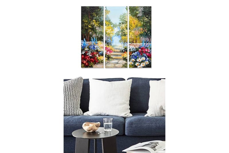 Dekorativ MDF-målning 3-Delar 20x50 cm - Flerfärgad - Inredning - Tavlor & konst - Canvastavlor