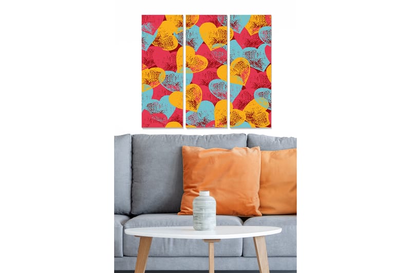 Dekorativ MDF-målning 3-Delar 20x50 cm - Flerfärgad - Inredning - Tavlor & konst - Canvastavlor