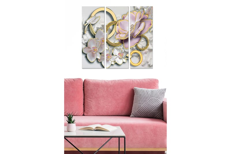Dekorativ MDF-målning 3-Delar 20x50 cm - Flerfärgad - Inredning - Tavlor & konst - Canvastavlor