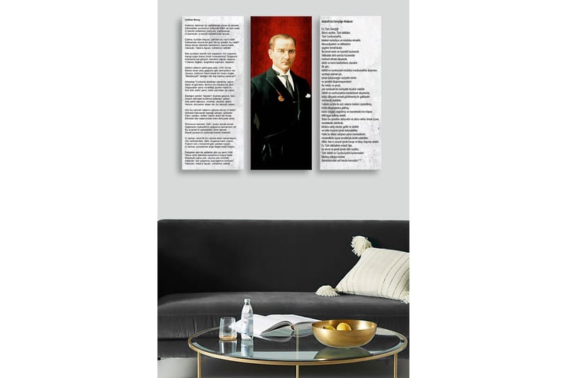 Dekorativ MDF-målning 3-Delar 20x50 cm - Flerfärgad - Inredning - Tavlor & konst - Canvastavlor