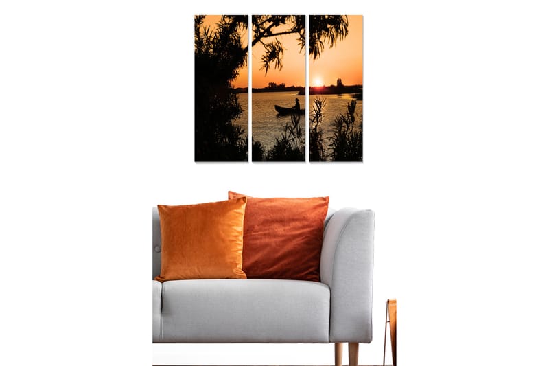 Dekorativ MDF-målning 3-Delar 20x50 cm - Flerfärgad - Inredning - Tavlor & konst - Canvastavlor