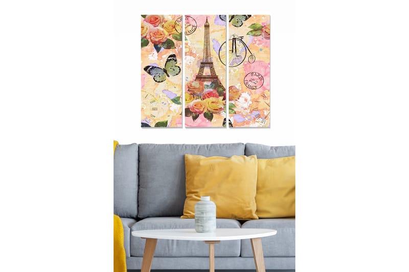 Dekorativ MDF-målning 3-Delar 20x50 cm - Flerfärgad - Inredning - Tavlor & konst - Canvastavlor