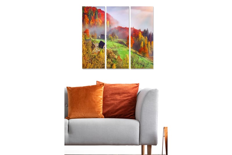 Dekorativ MDF-målning 3-Delar 20x50 cm - Flerfärgad - Inredning - Tavlor & konst - Canvastavlor
