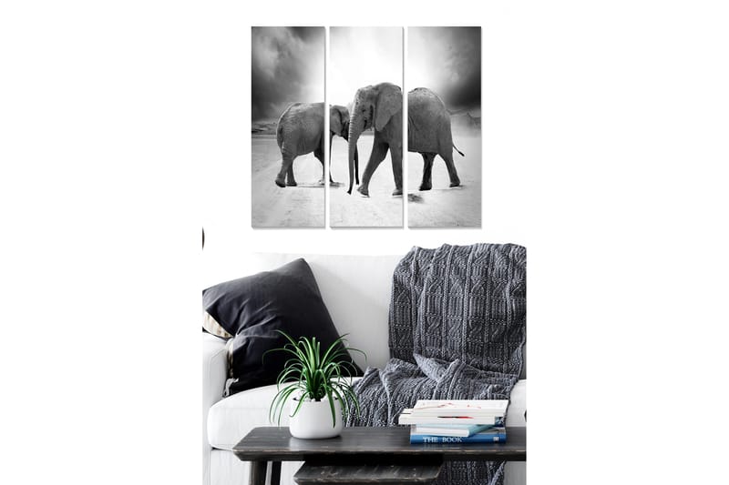 Dekorativ MDF-målning 3-Delar 20x50 cm - Flerfärgad - Inredning - Tavlor & konst - Canvastavlor