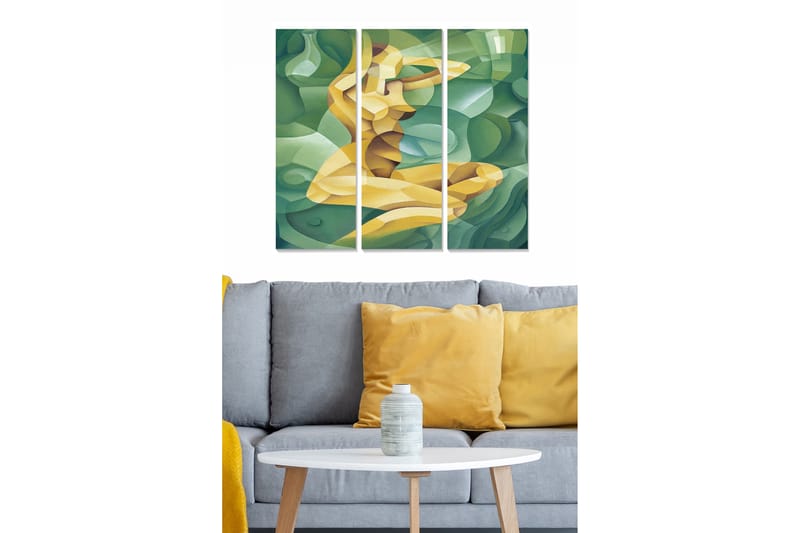 Dekorativ MDF-målning 3-Delar 20x50 cm - Flerfärgad - Inredning - Tavlor & konst - Canvastavlor