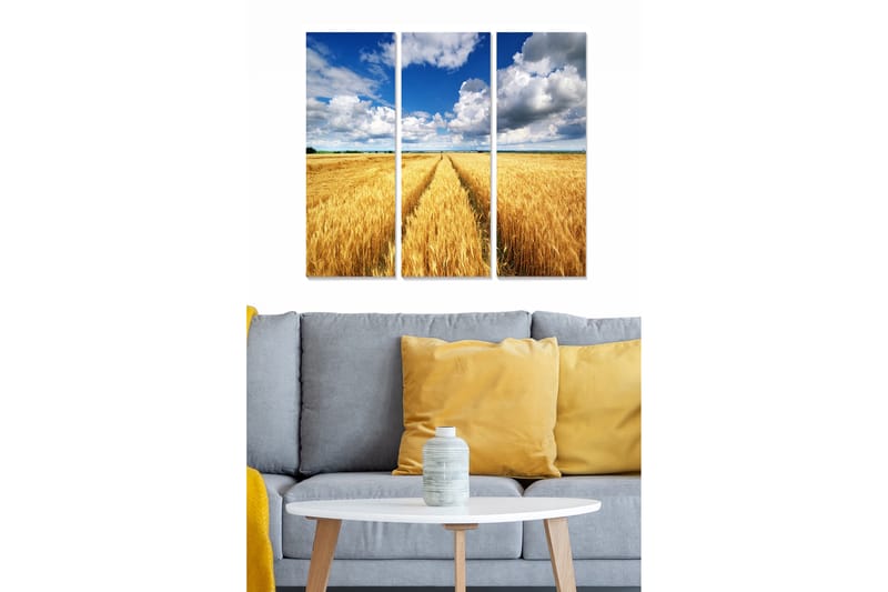 Dekorativ MDF-målning 3-Delar 20x50 cm - Flerfärgad - Inredning - Tavlor & konst - Canvastavlor