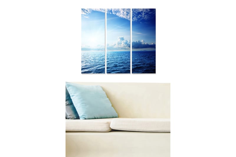 Dekorativ MDF-målning 3-Delar 20x50 cm - Flerfärgad - Inredning - Tavlor & konst - Canvastavlor