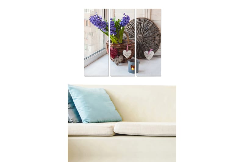 Dekorativ MDF-målning 3-Delar 20x50 cm, Flerfärgad