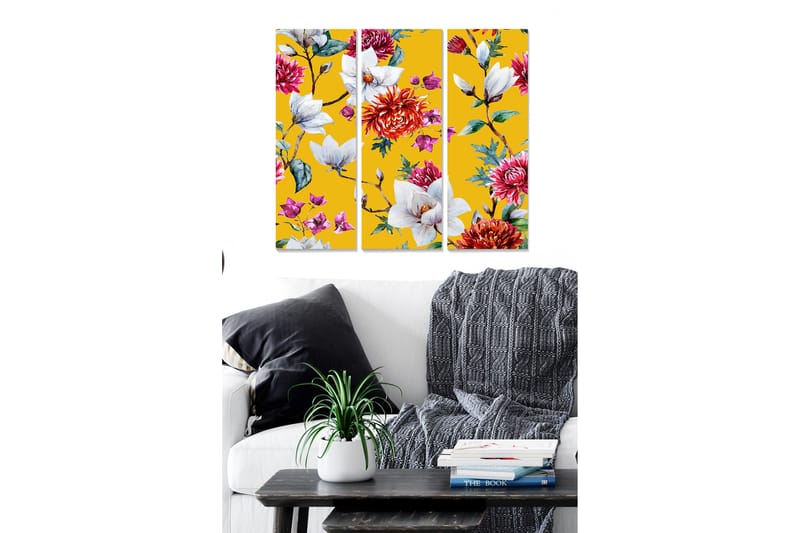 Dekorativ MDF-målning 3-Delar 20x50 cm - Flerfärgad - Inredning - Tavlor & konst - Canvastavlor