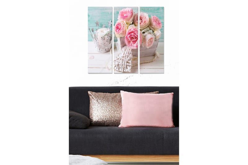 Dekorativ MDF-målning 3-Delar 20x50 cm - Flerfärgad - Inredning - Tavlor & konst - Canvastavlor