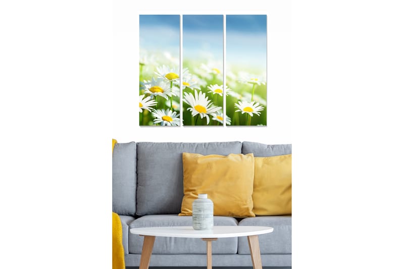 Dekorativ MDF-målning 3-Delar 20x50 cm - Flerfärgad - Inredning - Tavlor & konst - Canvastavlor