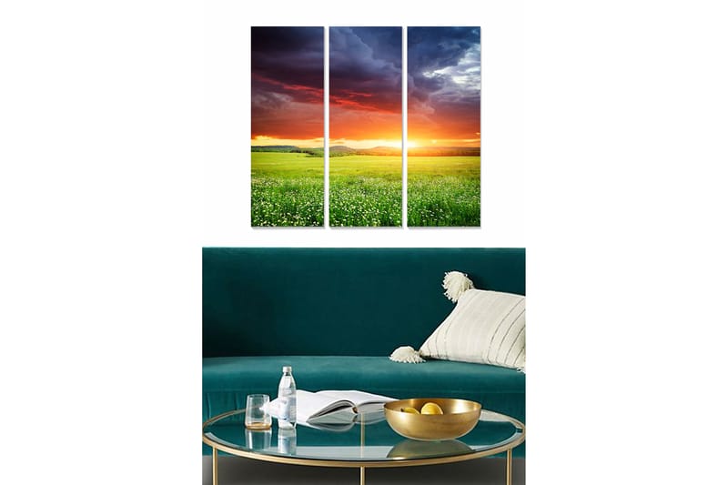 Dekorativ MDF-målning 3-Delar 20x50 cm - Flerfärgad - Inredning - Tavlor & konst - Canvastavlor