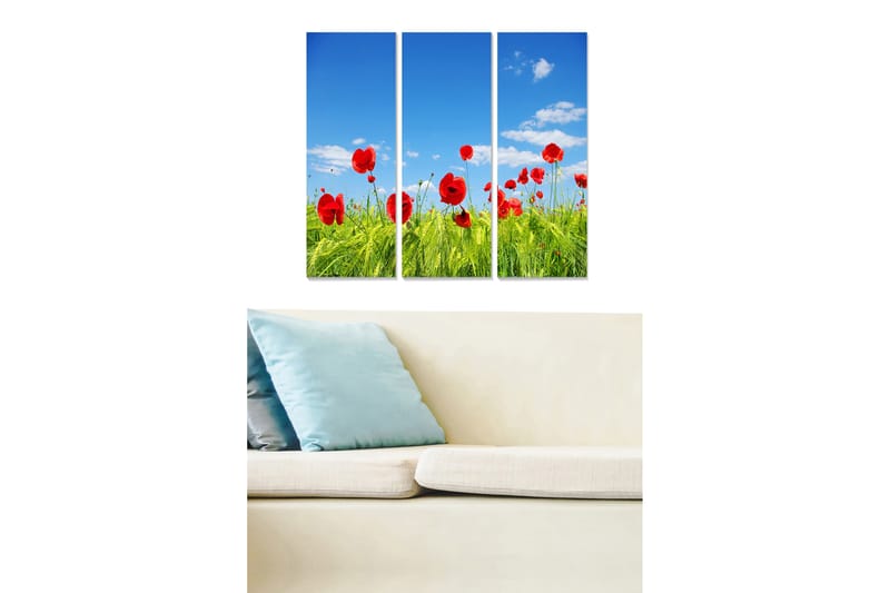 Dekorativ MDF-målning 3-Delar 20x50 cm - Flerfärgad - Inredning - Tavlor & konst - Canvastavlor