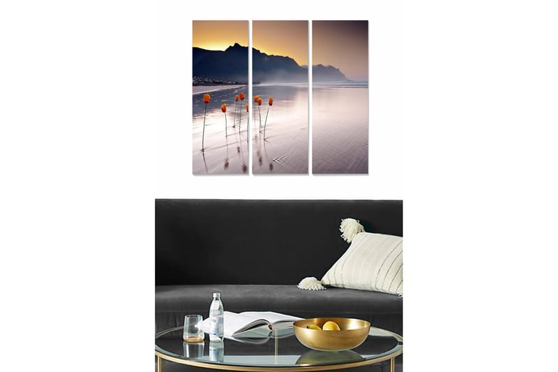 Dekorativ MDF-målning 3-Delar 20x50 cm - Flerfärgad - Inredning - Tavlor & konst - Canvastavlor