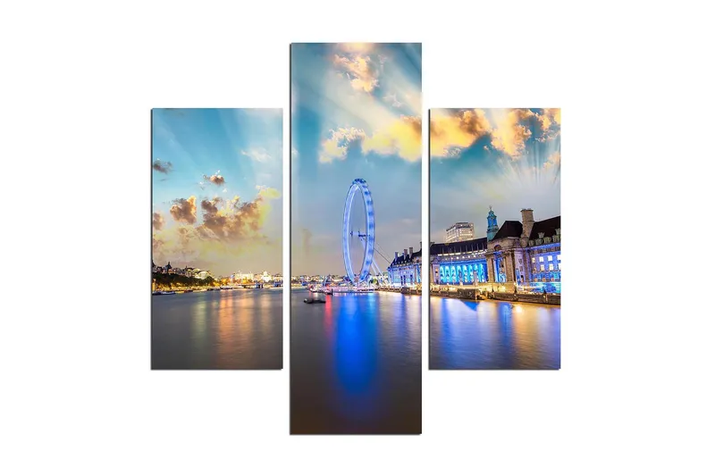 Dekorativ MDF-målning 3 Delar, Flerfärgad