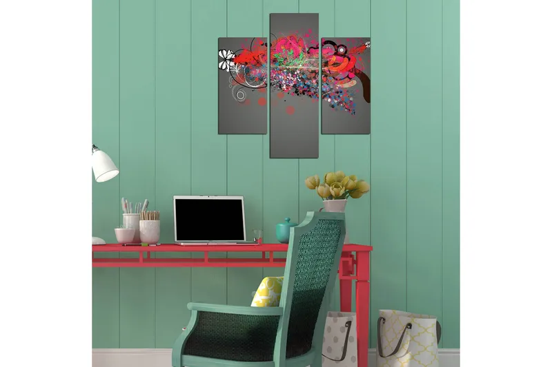 Dekorativ MDF-målning 3 Delar - Flerfärgad - Inredning - Tavlor & konst - Canvastavlor