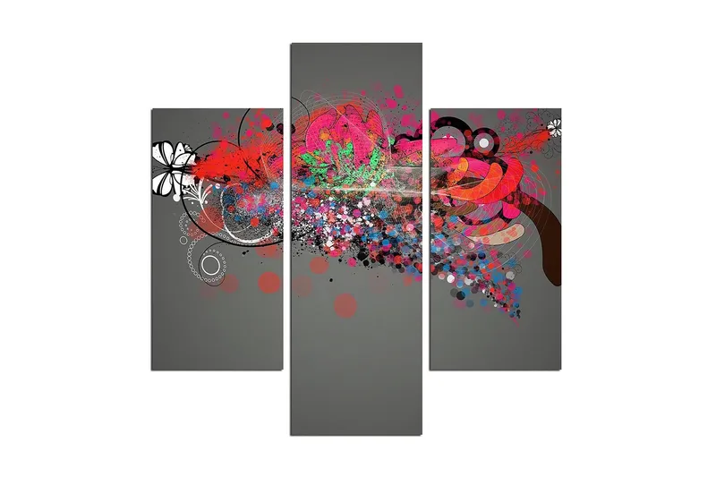 Dekorativ MDF-målning 3 Delar - Flerfärgad - Inredning - Tavlor & konst - Canvastavlor