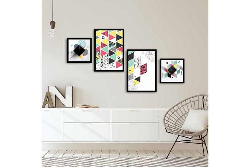 Dekorativ MDF-målning 4 Delar - Flerfärgad - Inredning - Tavlor & konst - Canvastavlor