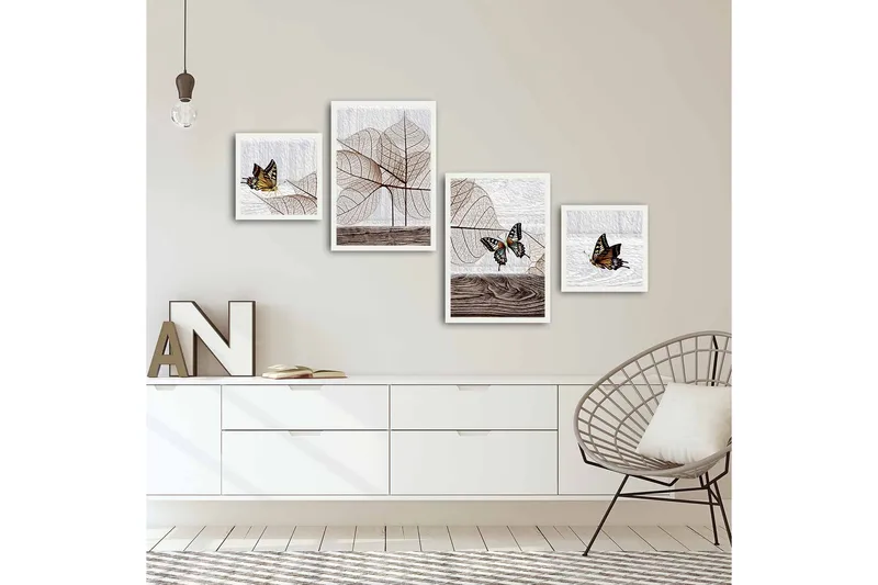 Dekorativ MDF-målning 4 Delar - Flerfärgad - Inredning - Tavlor & konst - Canvastavlor