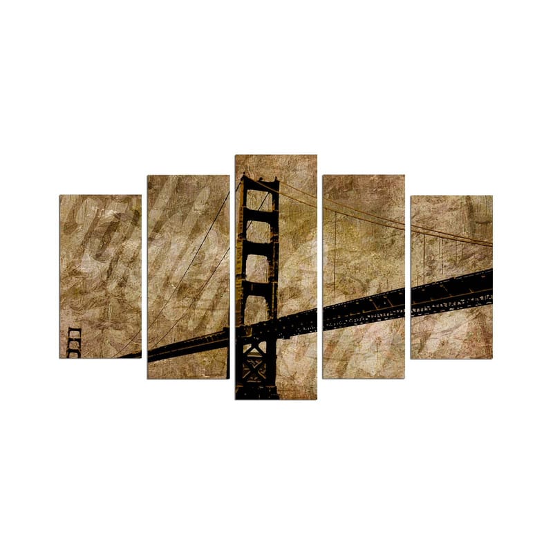 Dekorativ MDF-målning 5-Delar 20x60 cm, Flerf ärgad