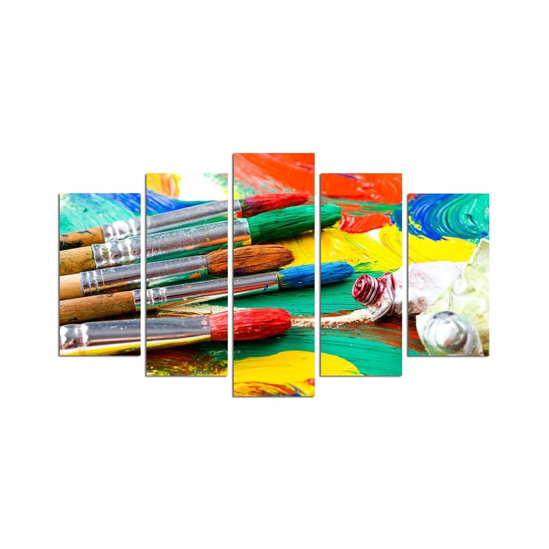 Dekorativ MDF-målning 5-Delar 20x60 cm, Flerfärgad