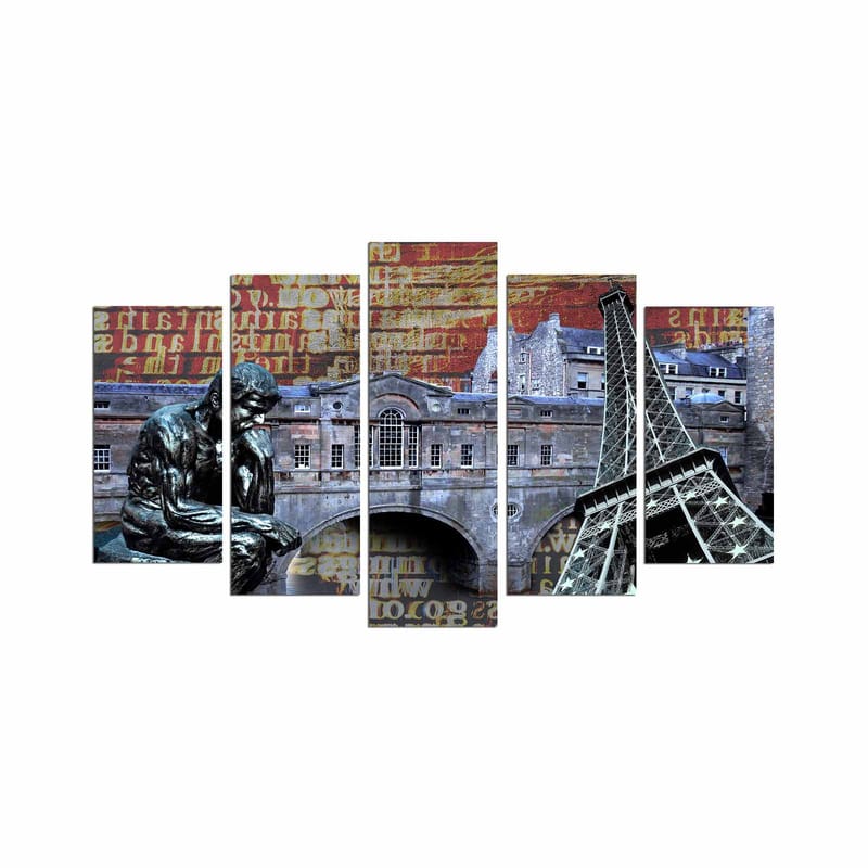 Dekorativ MDF-målning 5-Delar 20x60 cm, Flerfärgad