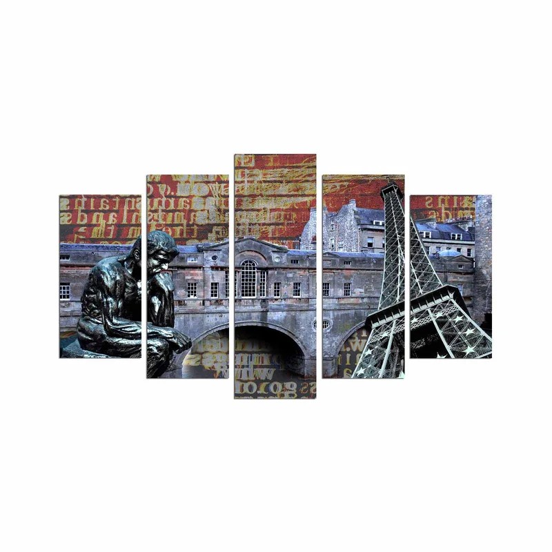 Dekorativ MDF-målning 5-Delar 20x60 cm, Flerfärgad