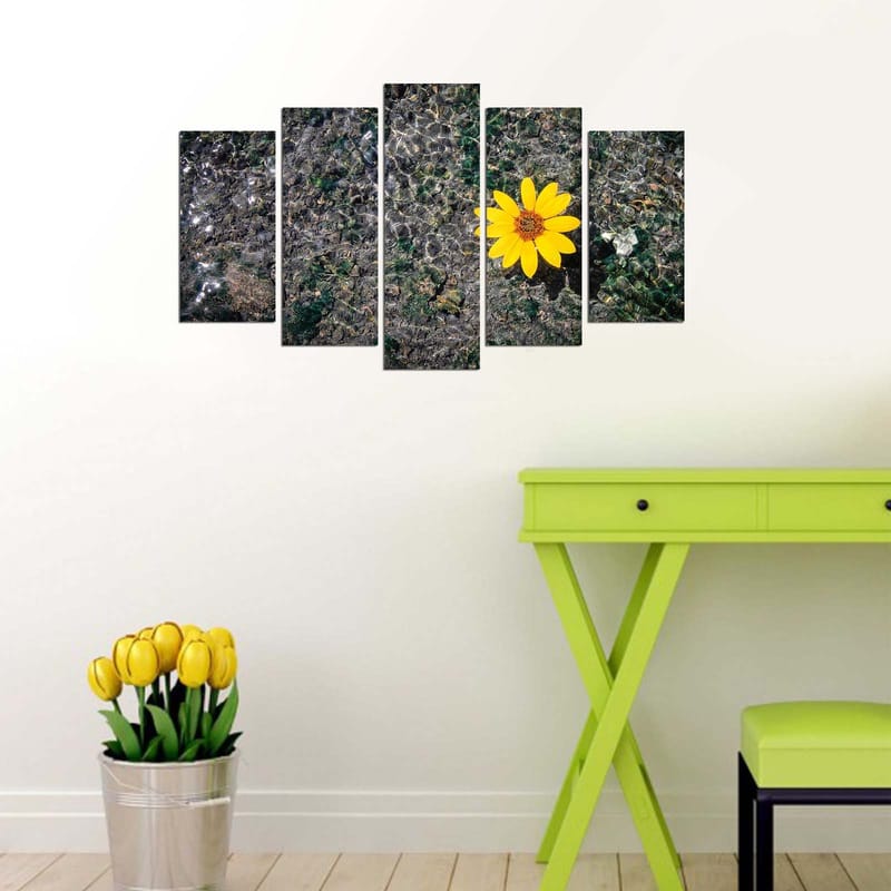 Dekorativ MDF-målning 5-Delar 20x60 cm - Flerfärgad - Inredning - Tavlor & konst - Canvastavlor