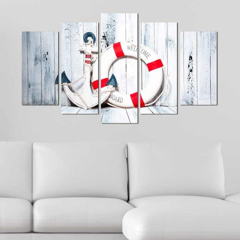 Dekorativ MDF-målning 5-Delar 20x60 cm - Flerfärgad - Inredning - Tavlor & konst - Canvastavlor