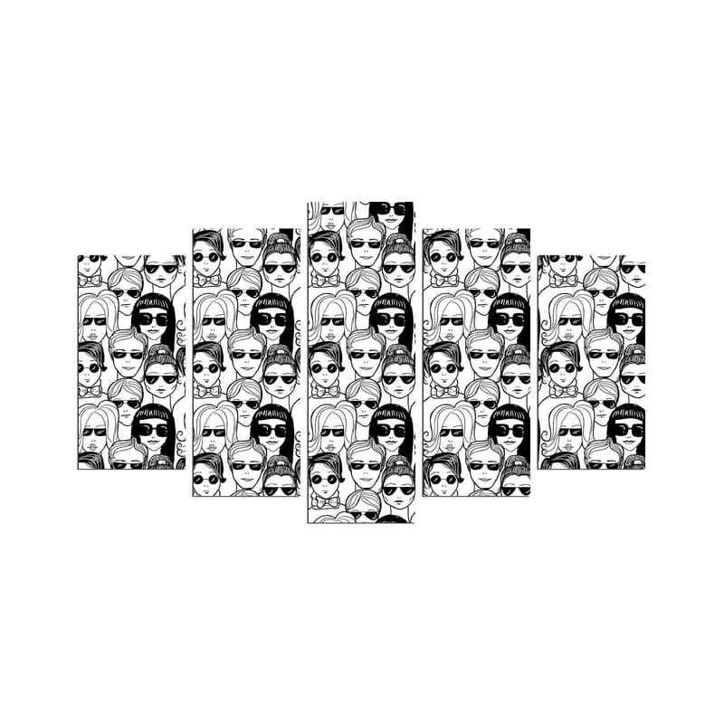 Dekorativ MDF-målning 5-Delar 20x60 cm, Flerfärgad