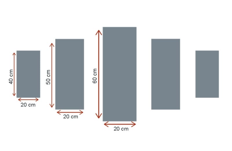 Dekorativ MDF-målning 5-Delar 20x60 cm - Flerfärgad - Inredning - Tavlor & konst - Canvastavlor