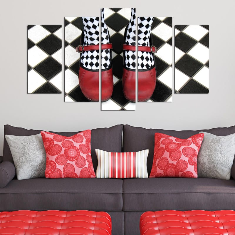 Dekorativ MDF-målning 5-Delar 20x60 cm - Flerfärgad - Inredning - Tavlor & konst - Canvastavlor