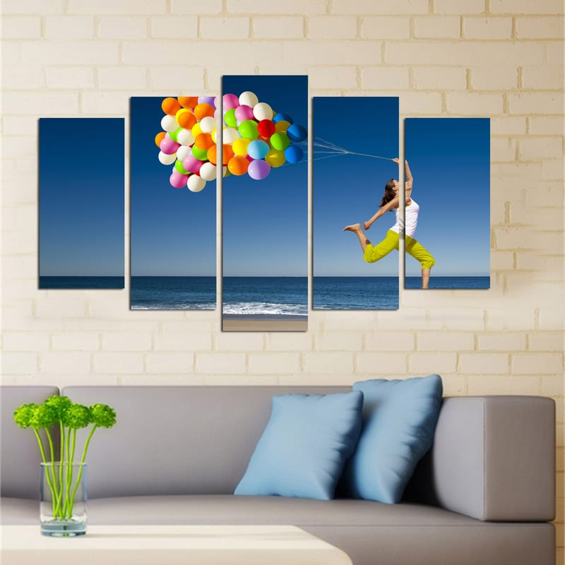 Dekorativ MDF-målning 5-Delar 20x60 cm - Flerfärgad - Inredning - Tavlor & konst - Canvastavlor