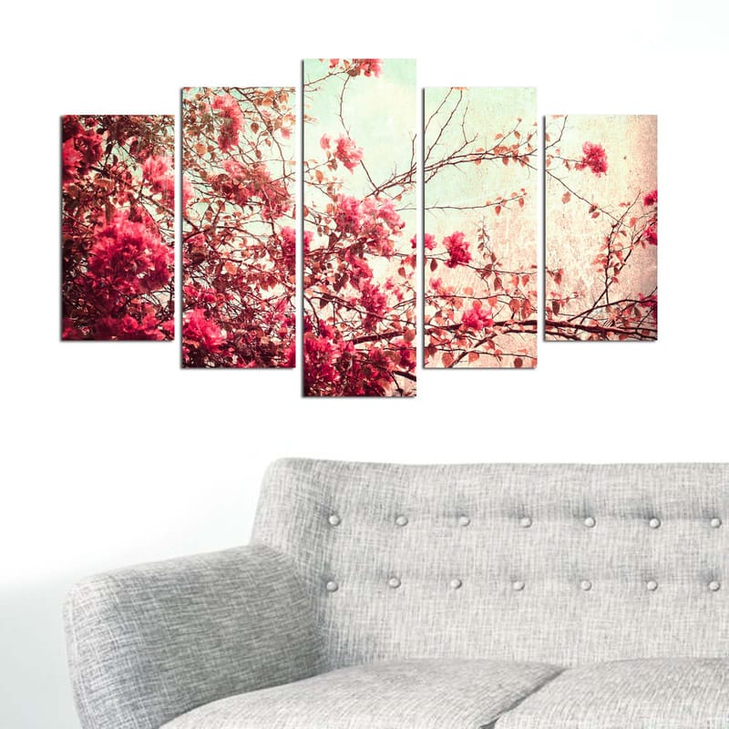 Dekorativ MDF-målning 5-Delar 20x60 cm - Flerfärgad - Inredning - Tavlor & konst - Canvastavlor
