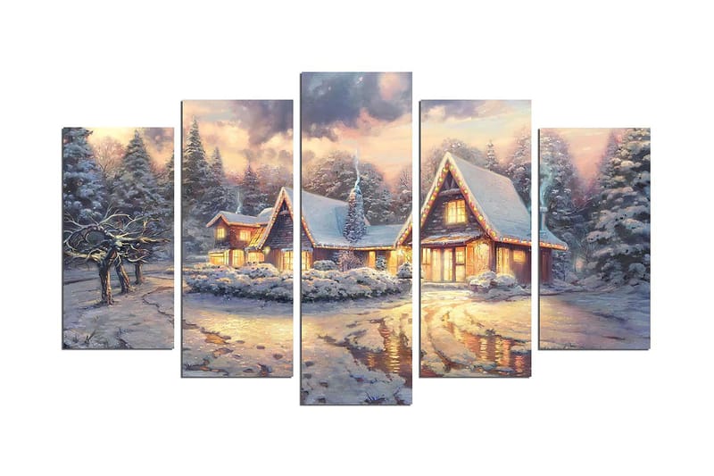 Dekorativ MDF-målning 5-Delar 20x60 cm - Flerfärgad - Inredning - Tavlor & konst - Canvastavlor