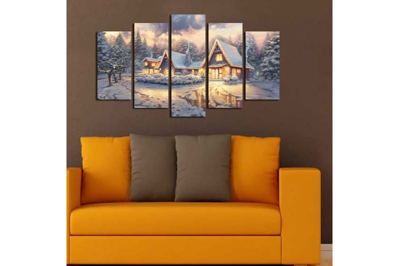 Dekorativ MDF-målning 5-Delar 20x60 cm - Flerfärgad - Inredning - Tavlor & konst - Canvastavlor