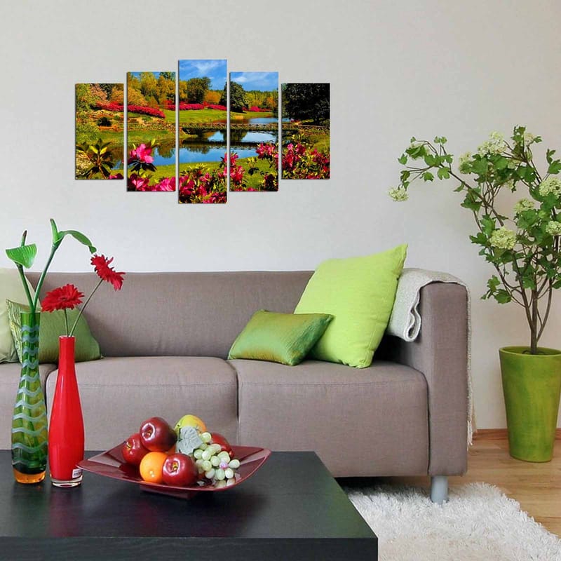 Dekorativ MDF-målning 5-Delar 20x60 cm - Flerfärgad - Inredning - Tavlor & konst - Canvastavlor
