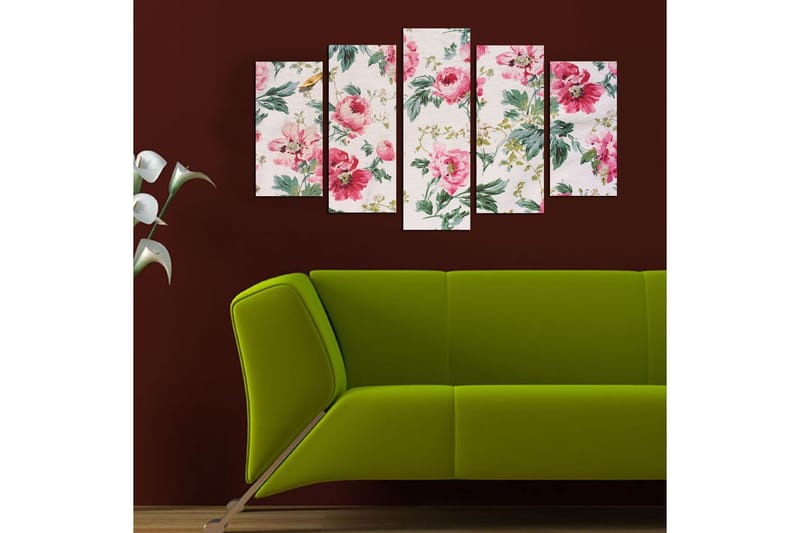 Dekorativ MDF-målning 5-Delar 20x60 cm - Flerfärgad - Inredning - Tavlor & konst - Canvastavlor