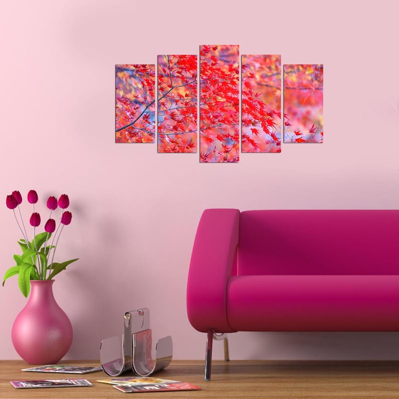 Dekorativ MDF-målning 5-Delar 20x60 cm - Flerfärgad - Inredning - Tavlor & konst - Canvastavlor