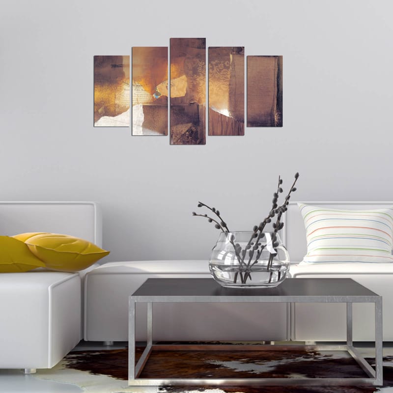 Dekorativ MDF-målning 5-Delar 20x60 cm - Flerfärgad - Inredning - Tavlor & konst - Canvastavlor
