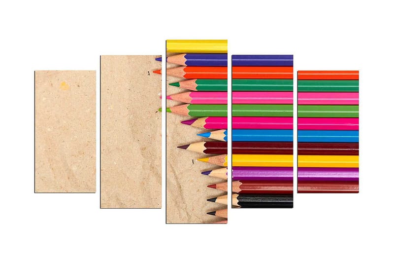 Dekorativ MDF-målning 5-Delar 20x60 cm - Flerfärgad - Inredning - Tavlor & konst - Canvastavlor