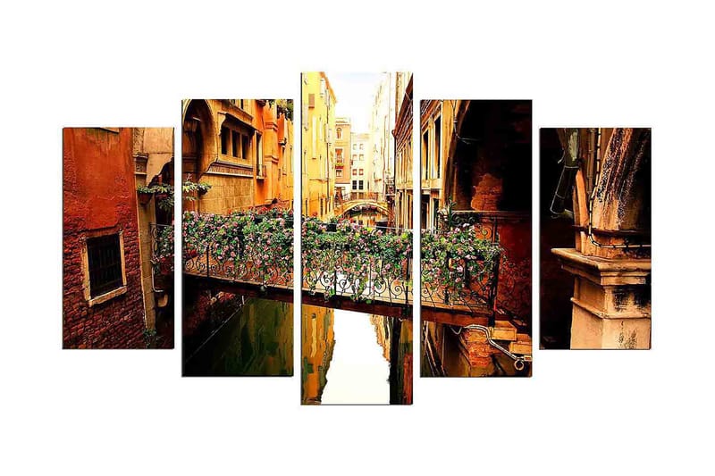 Dekorativ MDF-målning 5-Delar 20x60 cm - Flerfärgad - Inredning - Tavlor & konst - Canvastavlor