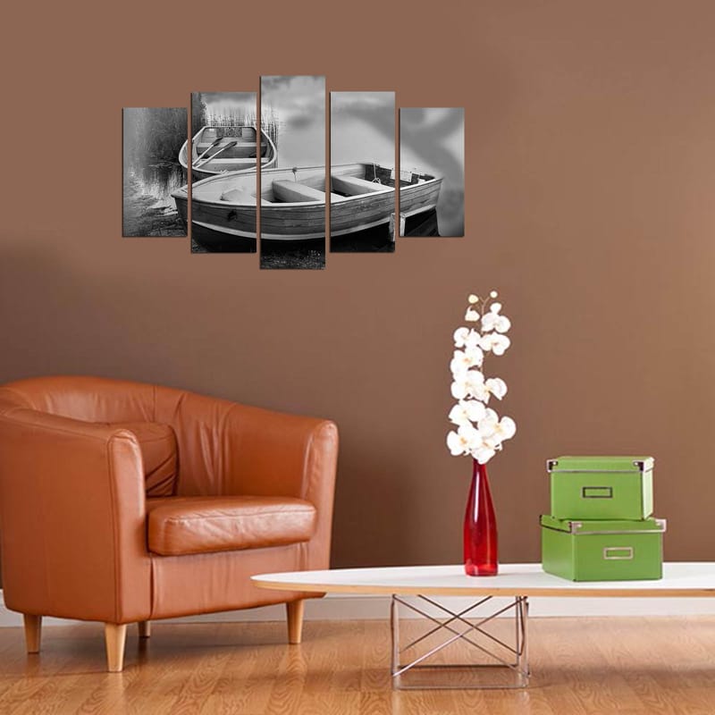 Dekorativ MDF-målning 5-Delar 20x60 cm - Flerfärgad - Inredning - Tavlor & konst - Canvastavlor